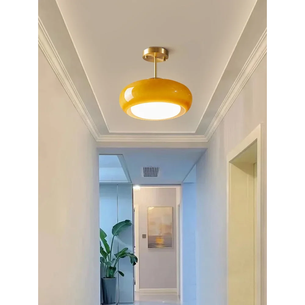 ROUND GLOSSY GLASS SEMI-FLUSH MOUNT | CLOR025A