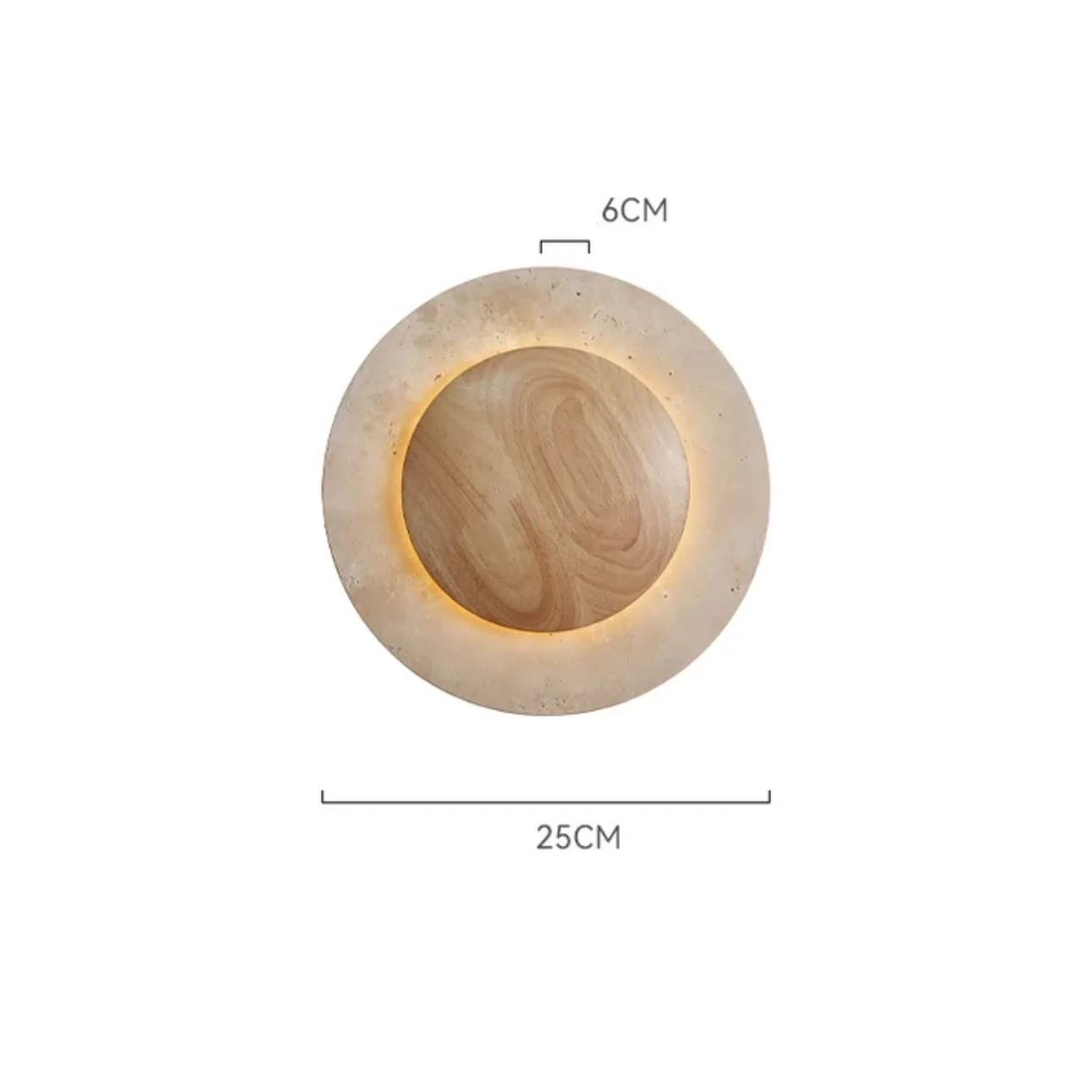 ROUND TRAVERTINE WOOD WALL LAMP | CLZL6980