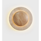 ROUND TRAVERTINE WOOD WALL LAMP | CLZL6980