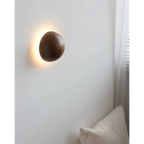 ROUND WALNUT DOME WALL LAMP | CLBV58502