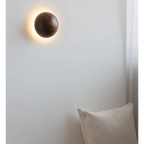 ROUND WALNUT DOME WALL LAMP | CLBV58502