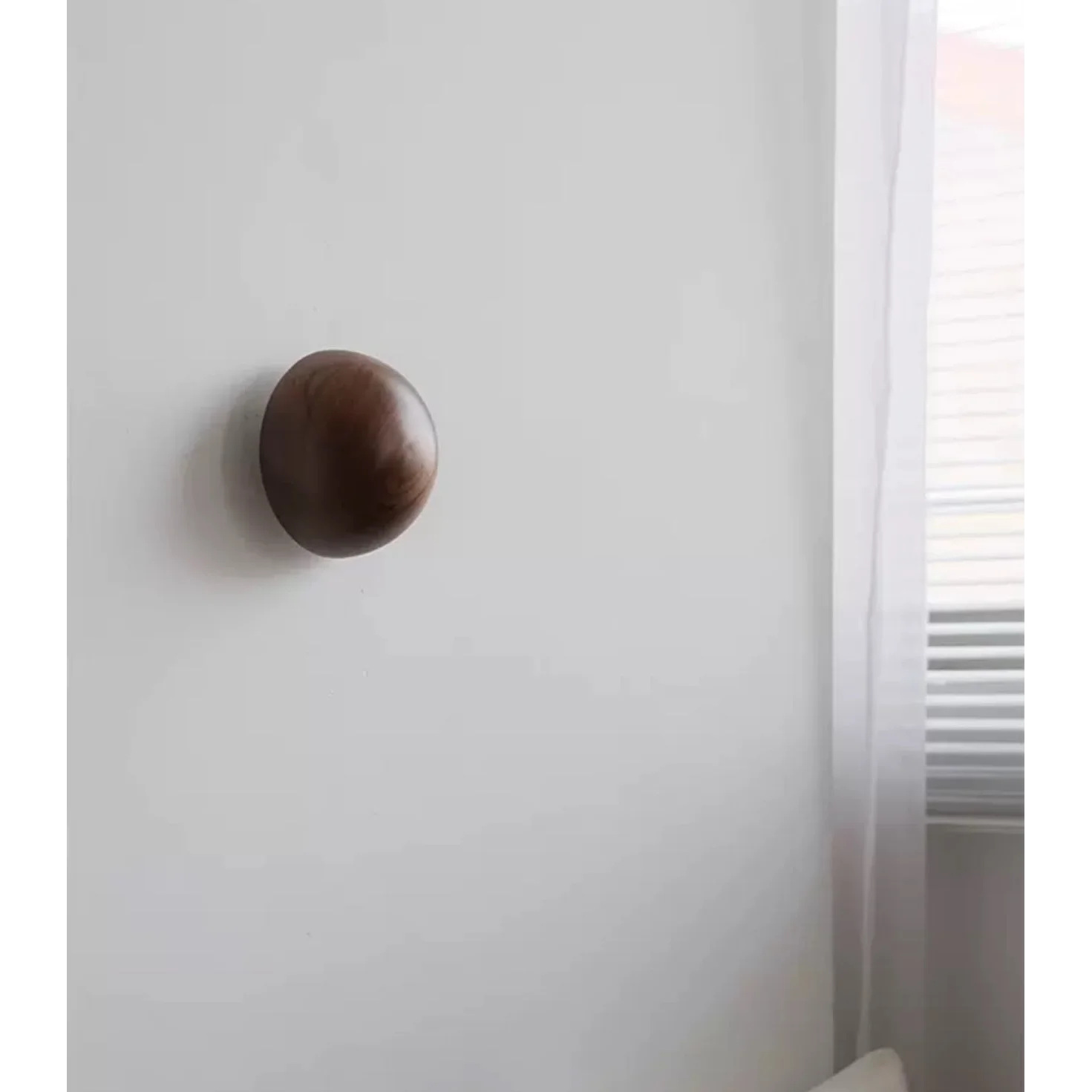 ROUND WALNUT DOME WALL LAMP | CLBV58502