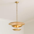 SCULPTURAL GOLD TIERED CHANDELIER | CLIS0960