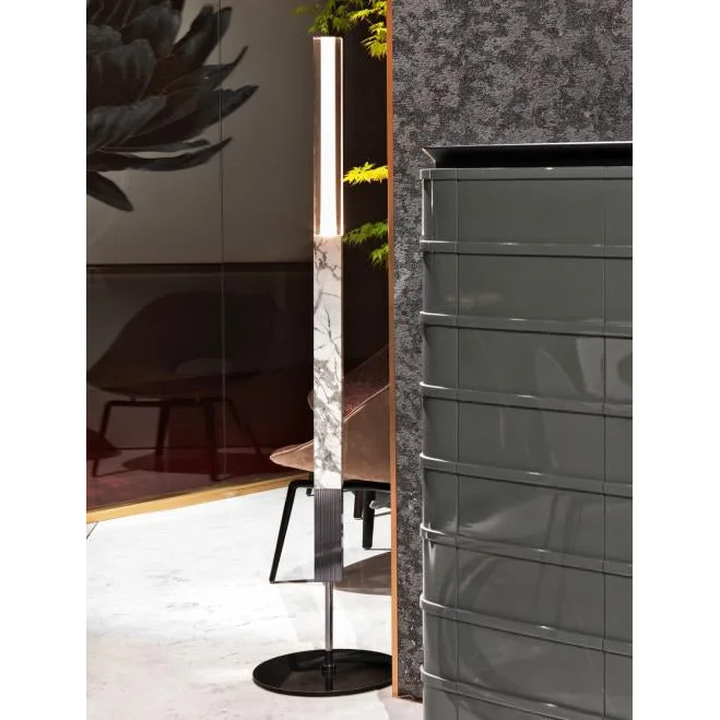 SCULPTURAL MARBLE TORCHIERE FLOOR LAMP | CLJVIS014