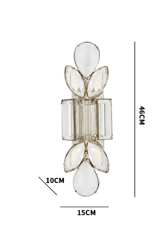 SILVER LARGE CRYSTAL WALL SCONCE | CLPFTL085S