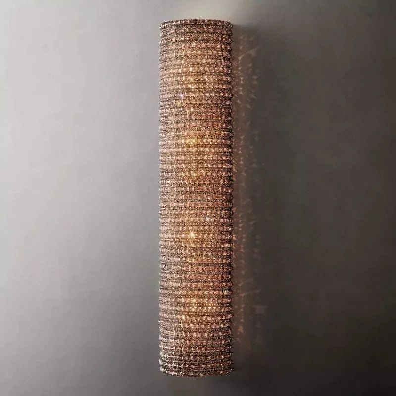 SMOKED Amber CRYSTAL Beads WALL SCONCES | CLSC0951W