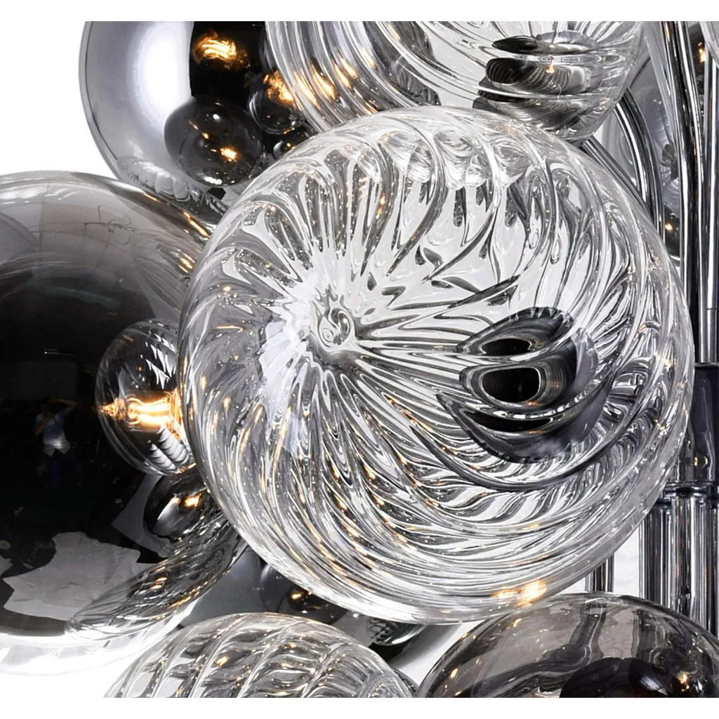 SMOKED AND CLEAR GLASS CHANDELIER | CLSFAZK09