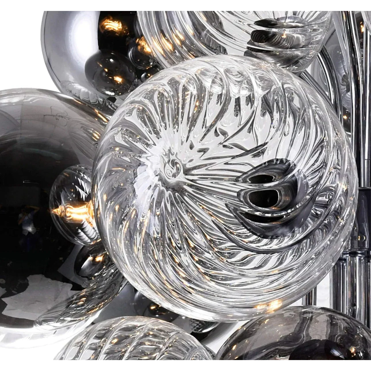 SMOKED AND CLEAR GLASS CHANDELIER | CLSFAZK09