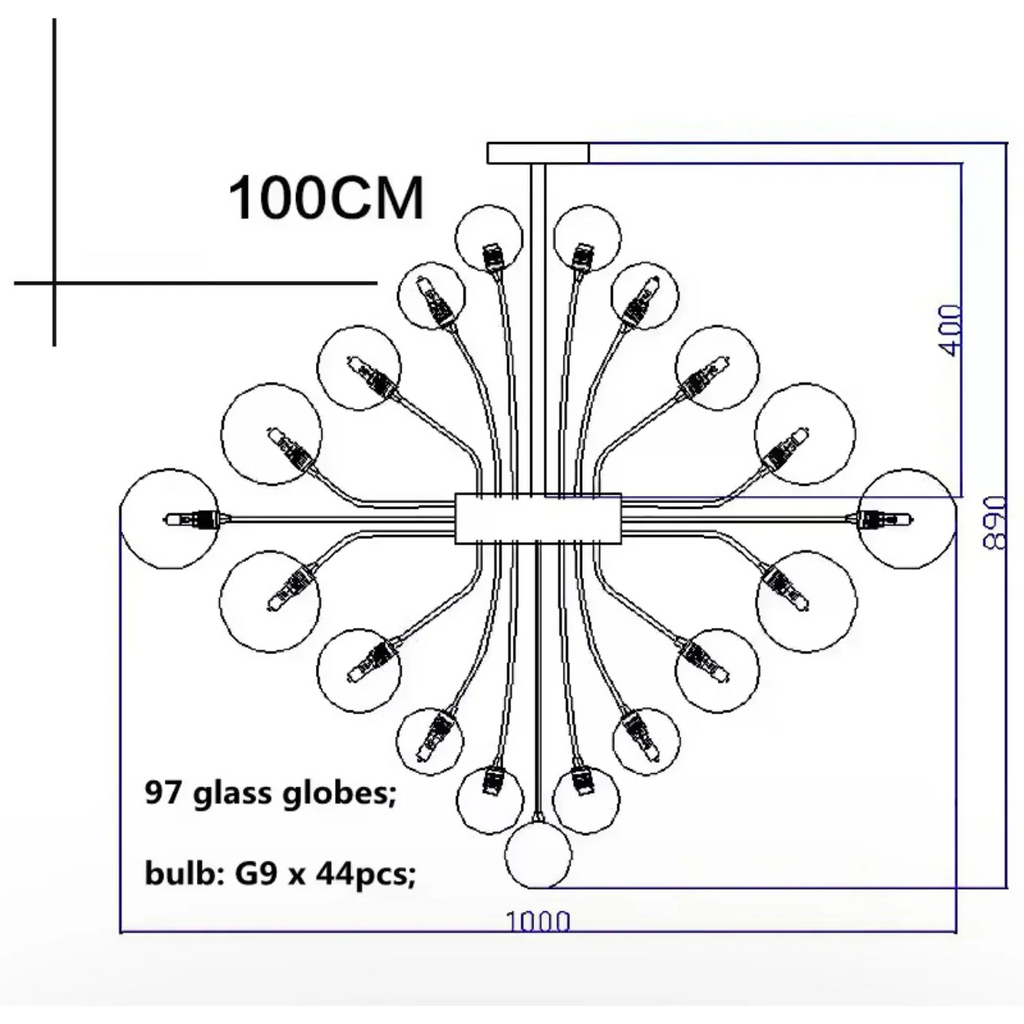 SMOKED AND CLEAR GLASS CHANDELIER | CLSFAZK09