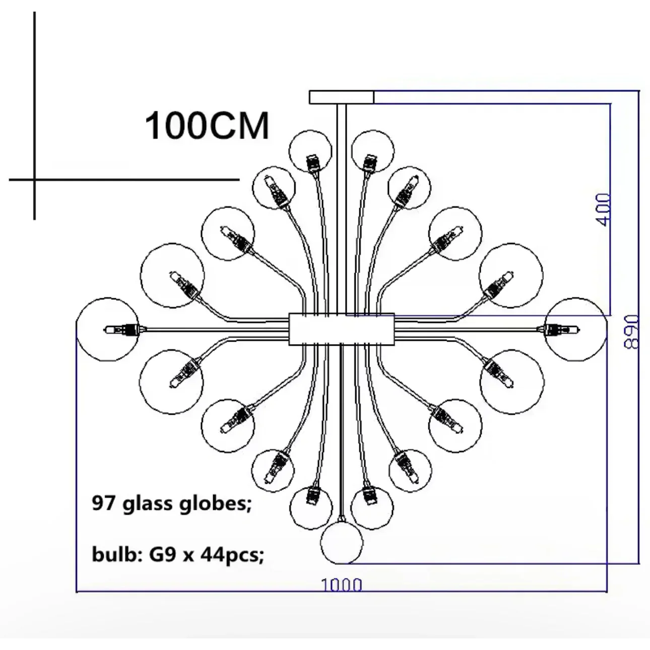 SMOKED AND CLEAR GLASS CHANDELIER | CLSFAZK09