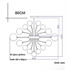 SMOKED AND CLEAR GLASS CHANDELIER | CLSFAZK09