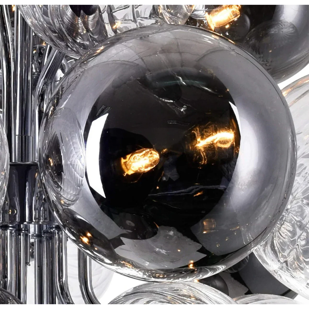 SMOKED AND CLEAR GLASS CHANDELIER | CLSFAZK09