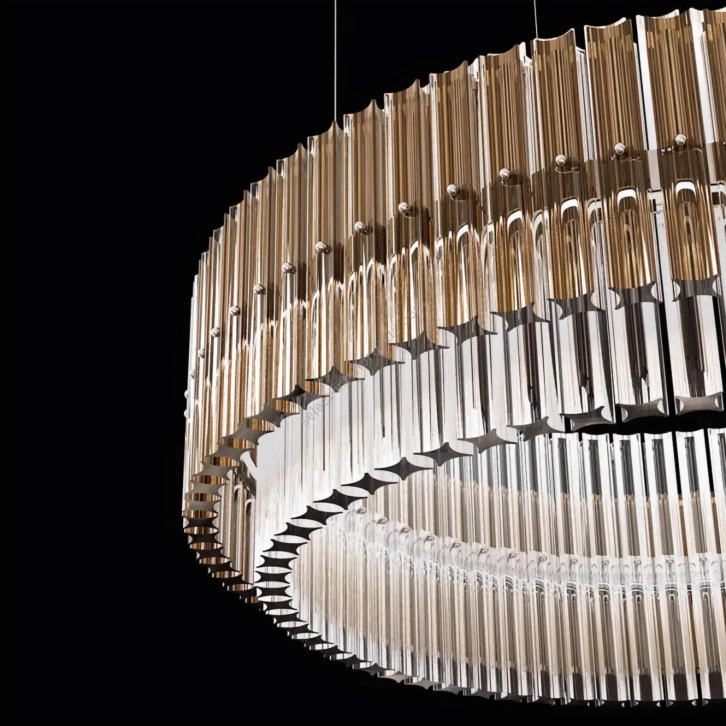 SMOKED GLASS DRUM CHANDELIER | CLFB02550