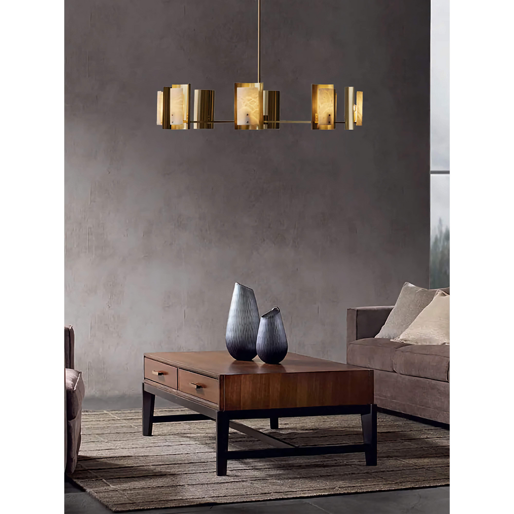 SPANISH ALABASTER ROUND CHANDELIER | CLDVY73