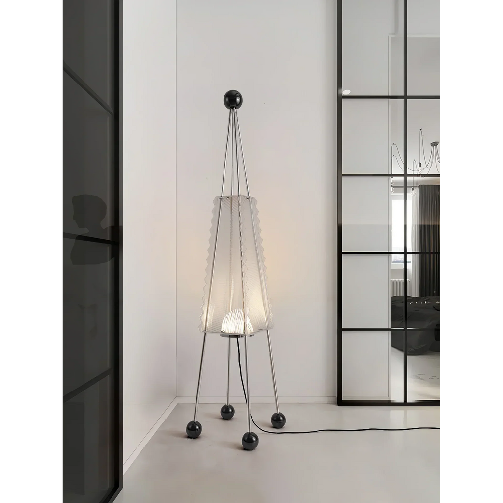 STAINLESS STEEL & ACRYLIC LED TENT FLOOR LAMP | CAMPSITE LUMIÈRE