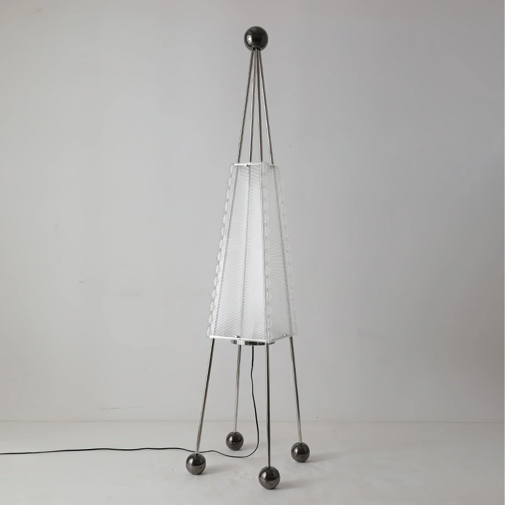 STAINLESS STEEL & ACRYLIC LED TENT FLOOR LAMP | CAMPSITE LUMIÈRE