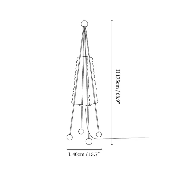 STAINLESS STEEL & ACRYLIC LED TENT FLOOR LAMP | CAMPSITE LUMIÈRE