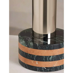 STRIPED CHROME MARBLE BASE TABLE LAMP | CLJJGH025S