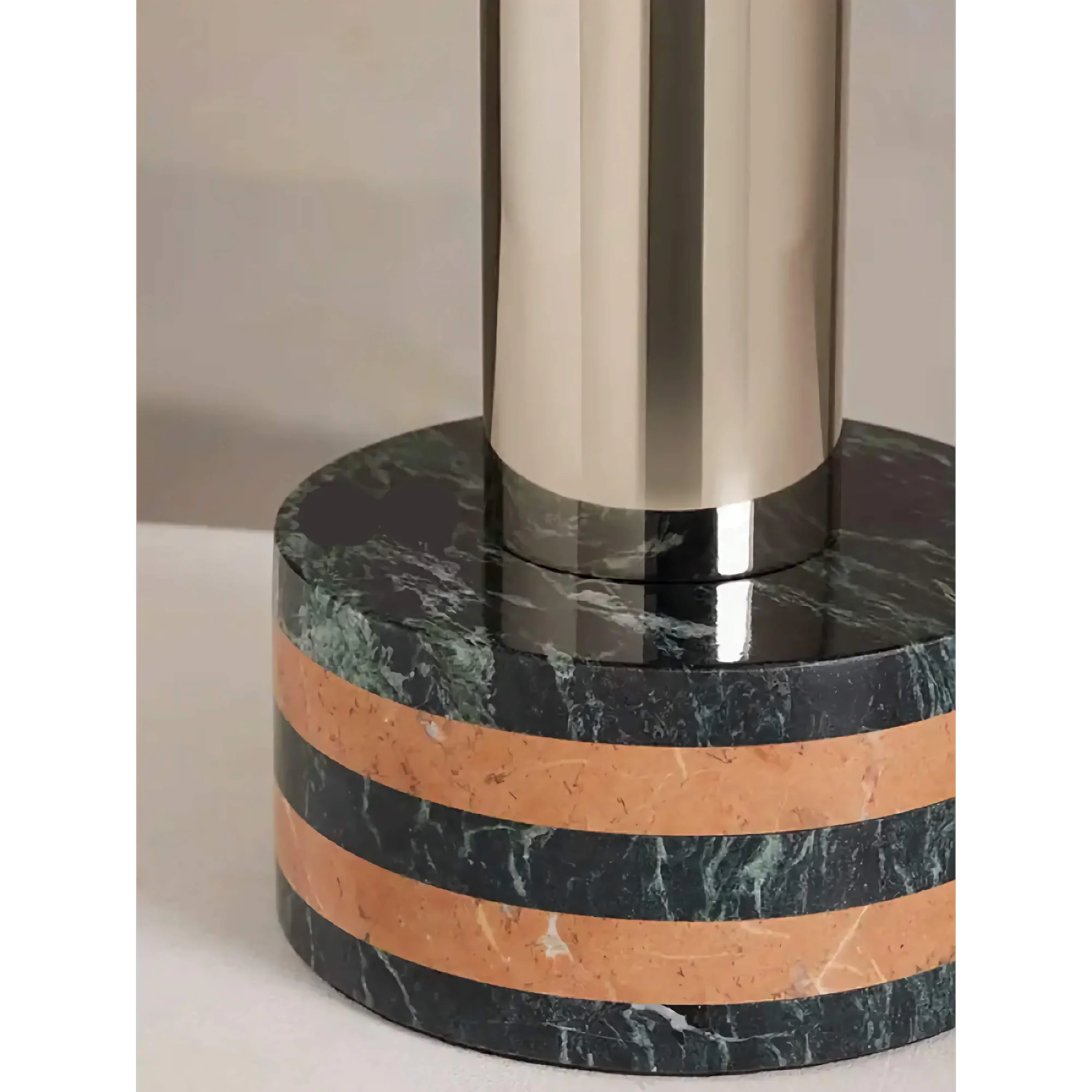 STRIPED CHROME MARBLE BASE TABLE LAMP | CLJJGH025S