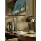 STRIPED CHROME MARBLE BASE TABLE LAMP | CLJJGH025S