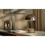 STRIPED CHROME MARBLE BASE TABLE LAMP | CLJJGH025S