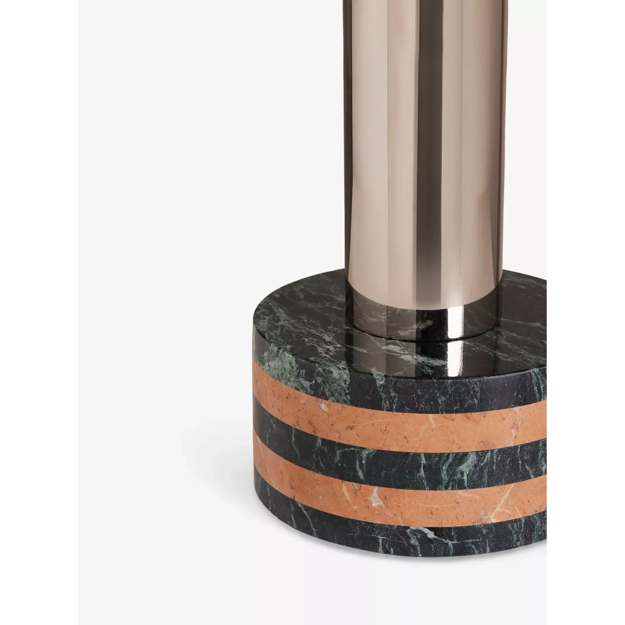 STRIPED CHROME MARBLE BASE TABLE LAMP | CLJJGH025S