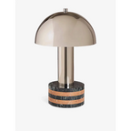STRIPED CHROME MARBLE BASE TABLE LAMP | CLJJGH025S