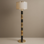 STRIPED MARBLE & BRASS FLOOR LAMP | CLKIS025D