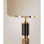 STRIPED MARBLE & BRASS FLOOR LAMP | CLKIS025D