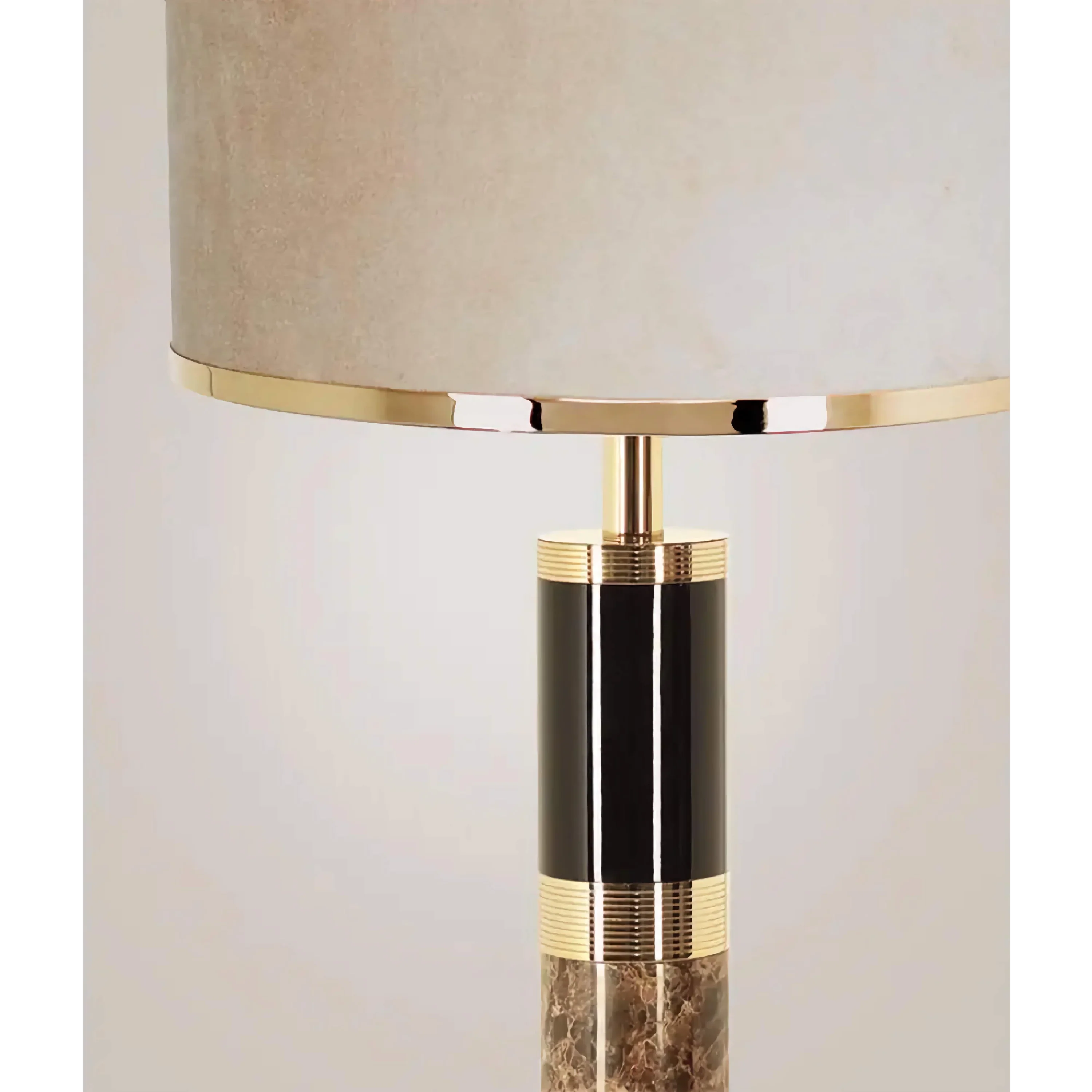 STRIPED MARBLE & BRASS FLOOR LAMP | CLKIS025D