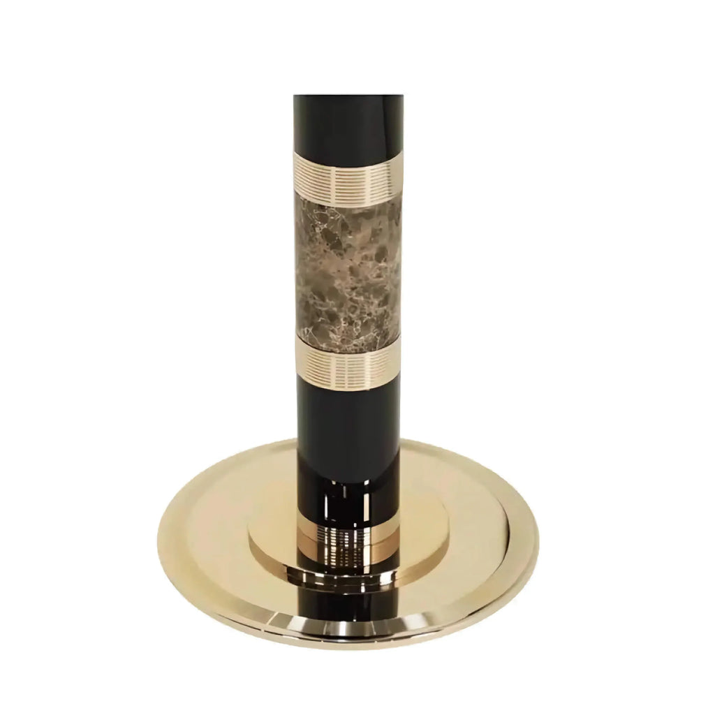 STRIPED MARBLE & BRASS FLOOR LAMP | CLKIS025D