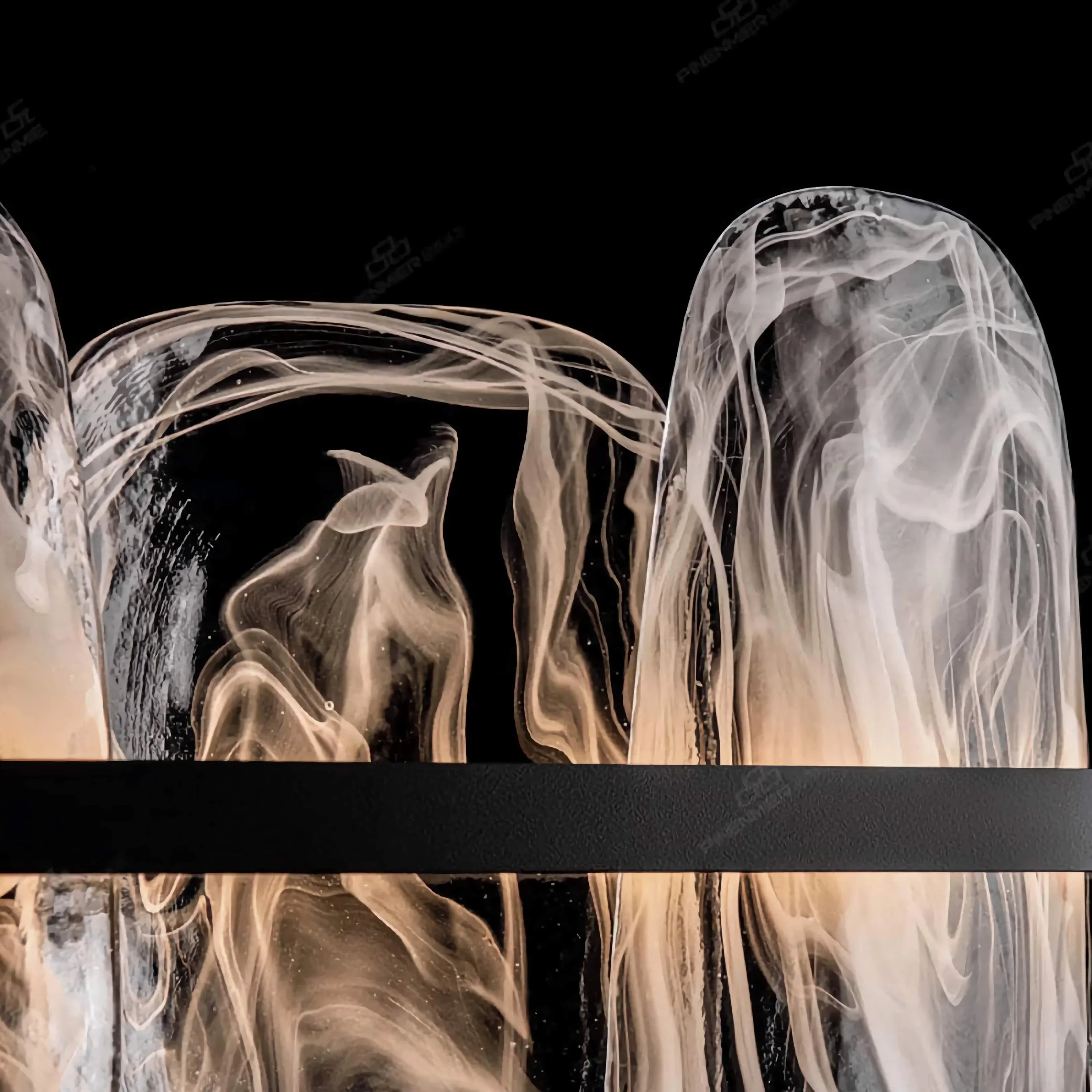 SWIRLED GLASS HALO CHANDELIER | CLPJS025