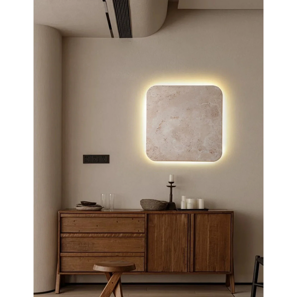 TAUPE SQUARE MARBLE WALL LAMP | CLZT8950
