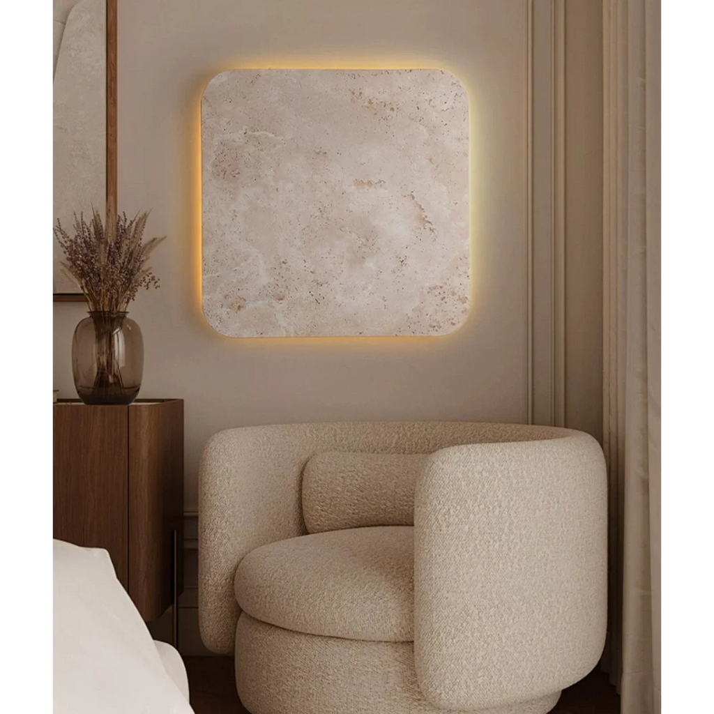 TAUPE SQUARE MARBLE WALL LAMP | CLZT8950