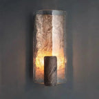 TEXTURED GLASS & CAST STEEL WALL SCONCE | CLDFT025S