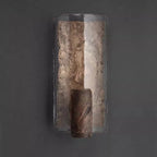 TEXTURED GLASS & CAST STEEL WALL SCONCE | CLDFT025S