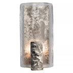 TEXTURED GLASS & CAST STEEL WALL SCONCE | CLDFT025S