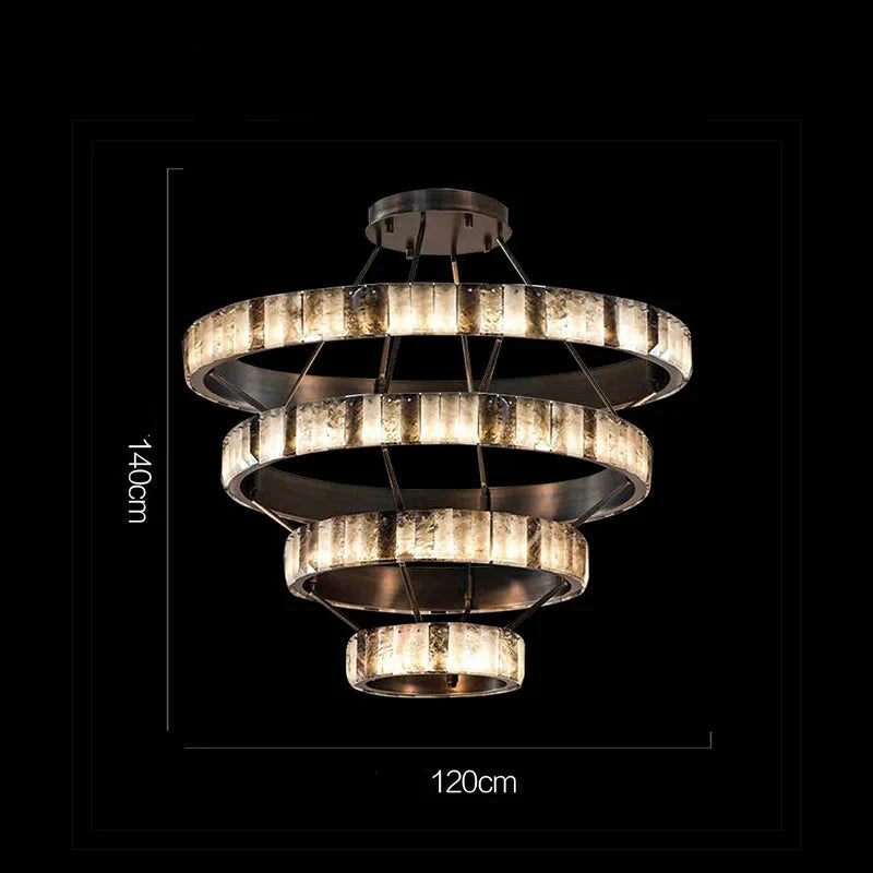 TIERED ALABASTER SPIRAL CHANDELIER | CLSPIRAS025