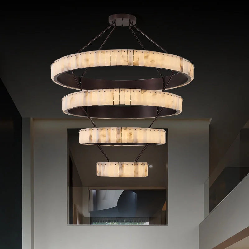 TIERED ALABASTER SPIRAL CHANDELIER | CLSPIRAS025