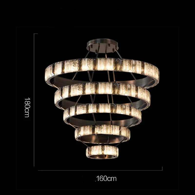 TIERED ALABASTER SPIRAL CHANDELIER | CLSPIRAS025