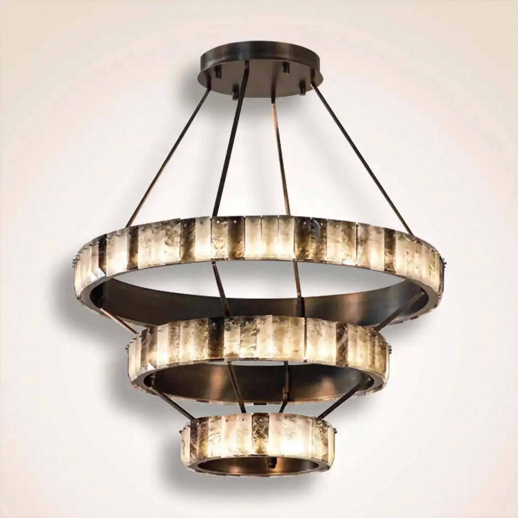 TIERED ALABASTER SPIRAL CHANDELIER | CLSPIRAS025