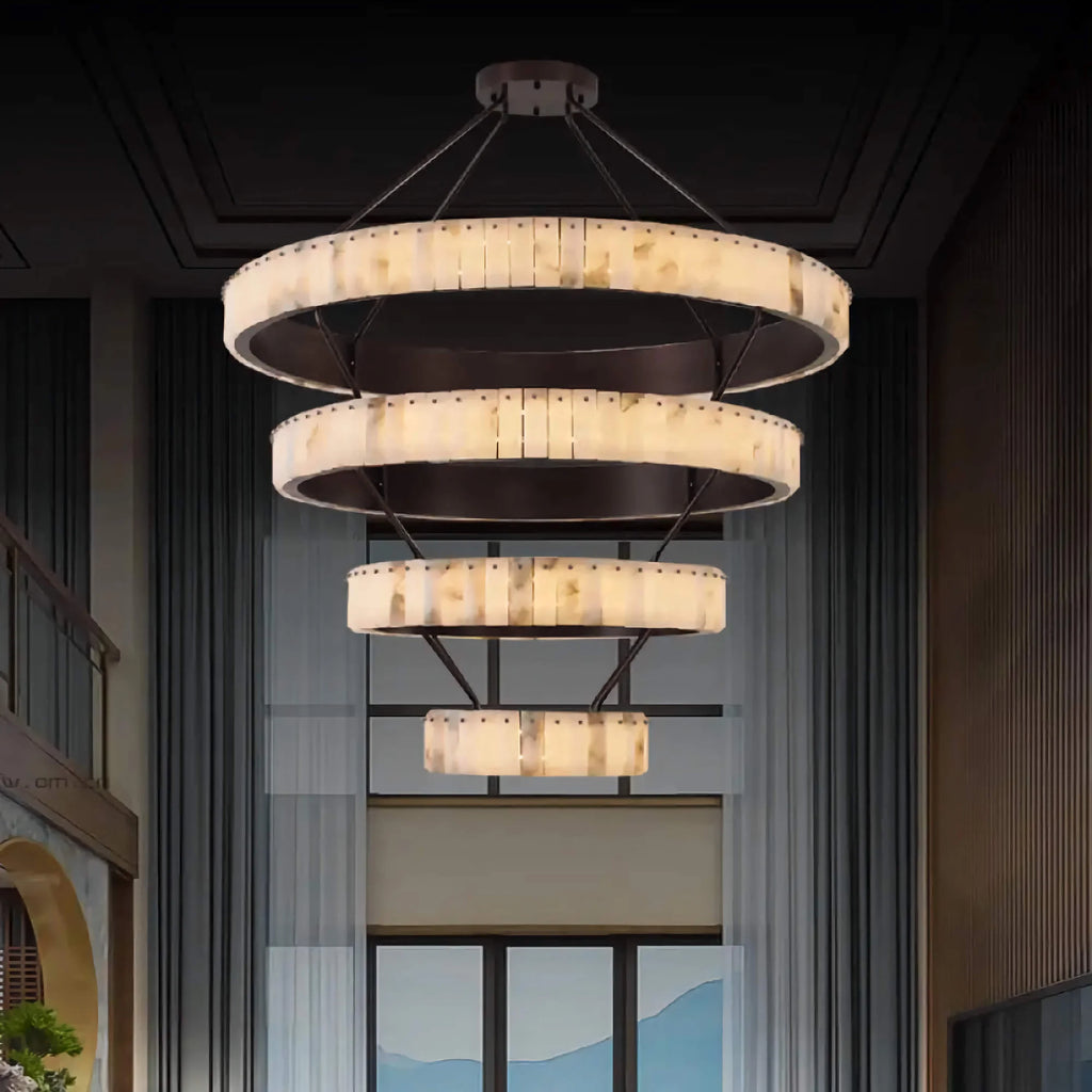 TIERED ALABASTER SPIRAL CHANDELIER | CLSPIRAS025