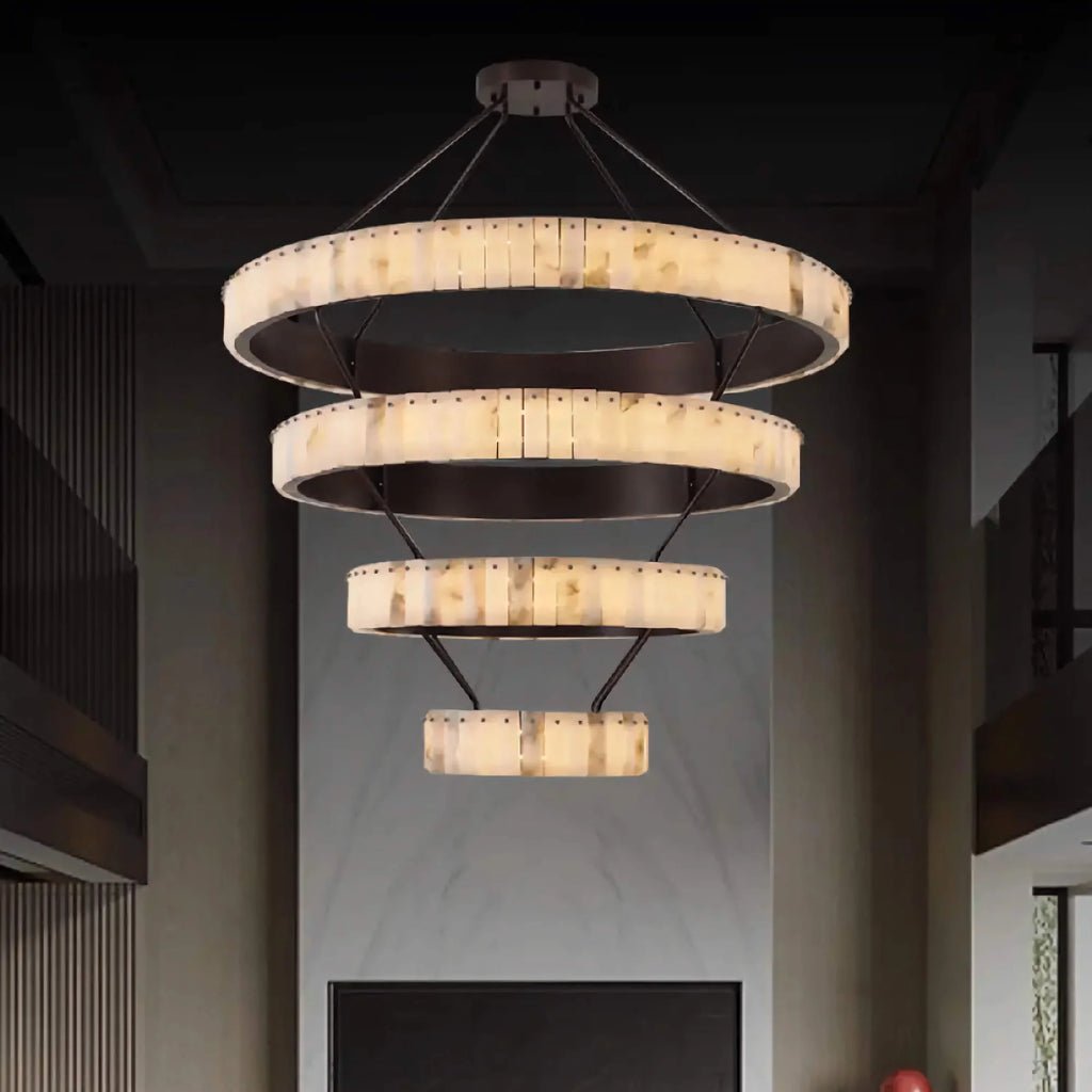 TIERED ALABASTER SPIRAL CHANDELIER | CLSPIRAS025