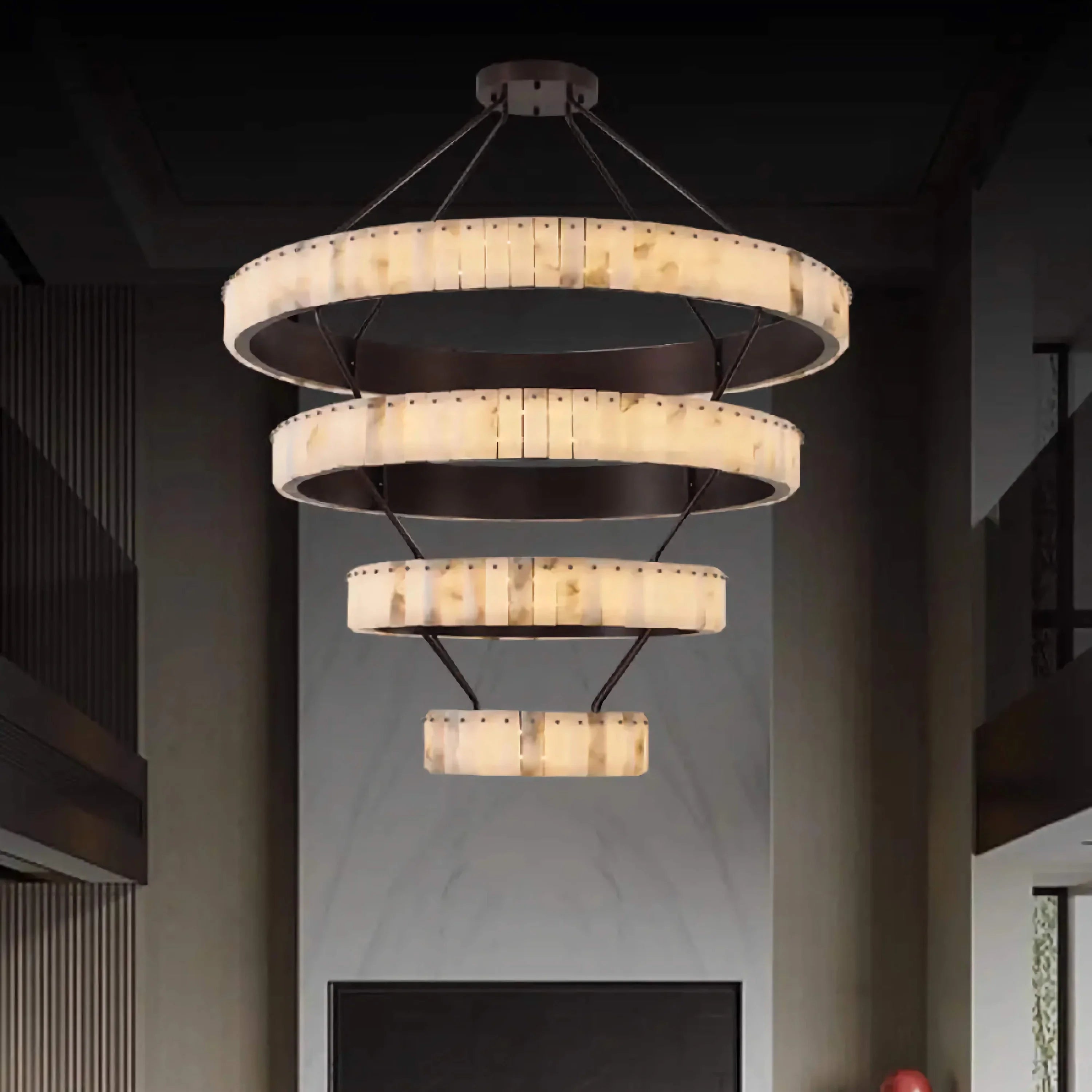TIERED ALABASTER SPIRAL CHANDELIER | CLSPIRAS025