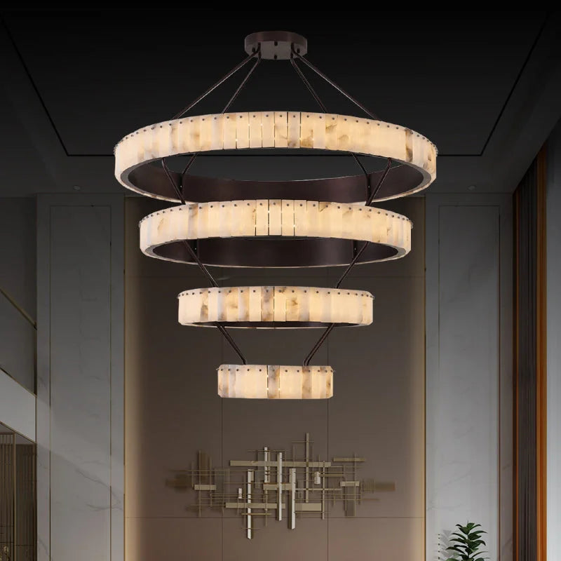 TIERED ALABASTER SPIRAL CHANDELIER | CLSPIRAS025