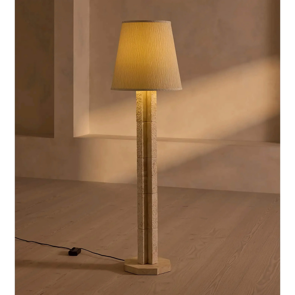 TRAVERTINE BLOCK FLOOR LAMP | CLJFR53