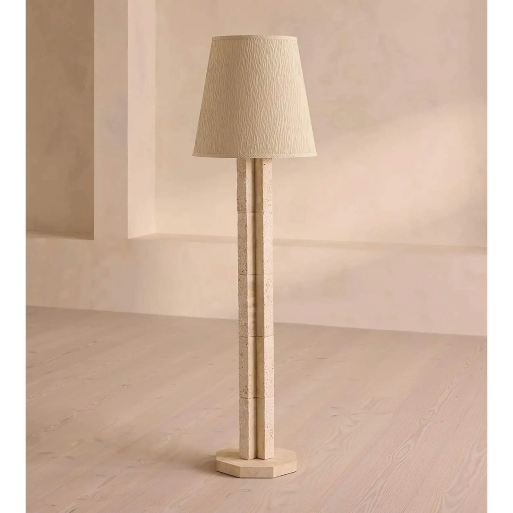TRAVERTINE BLOCK FLOOR LAMP | CLJFR53