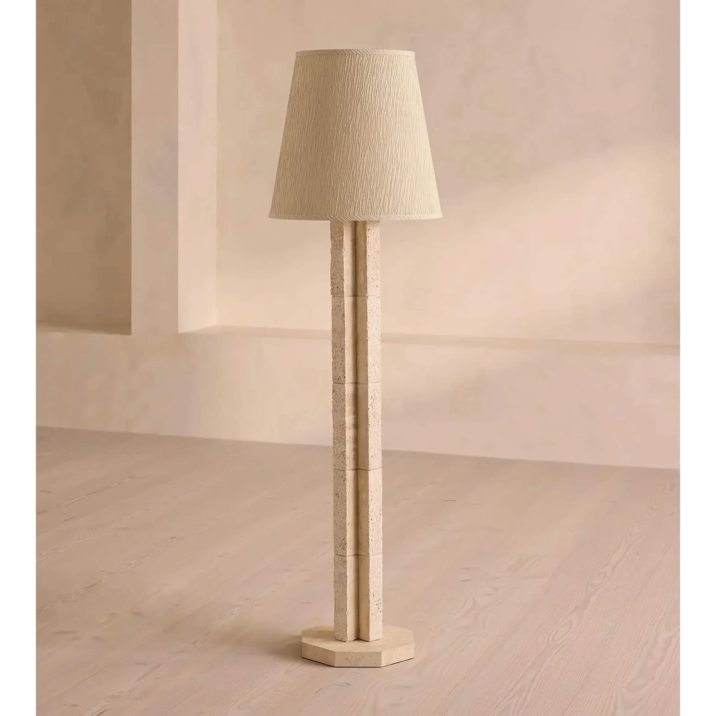 TRAVERTINE BLOCK FLOOR LAMP | CLJFR53