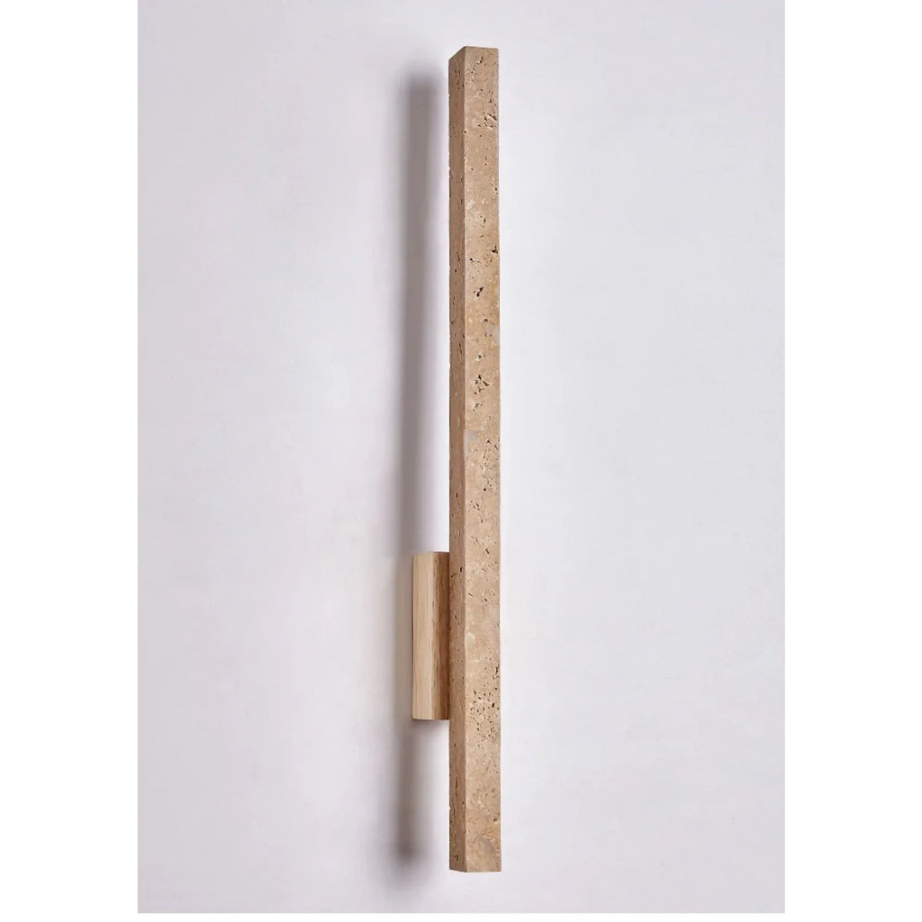 TRAVERTINE AND WOOD WALL LAMP | CLVB89500