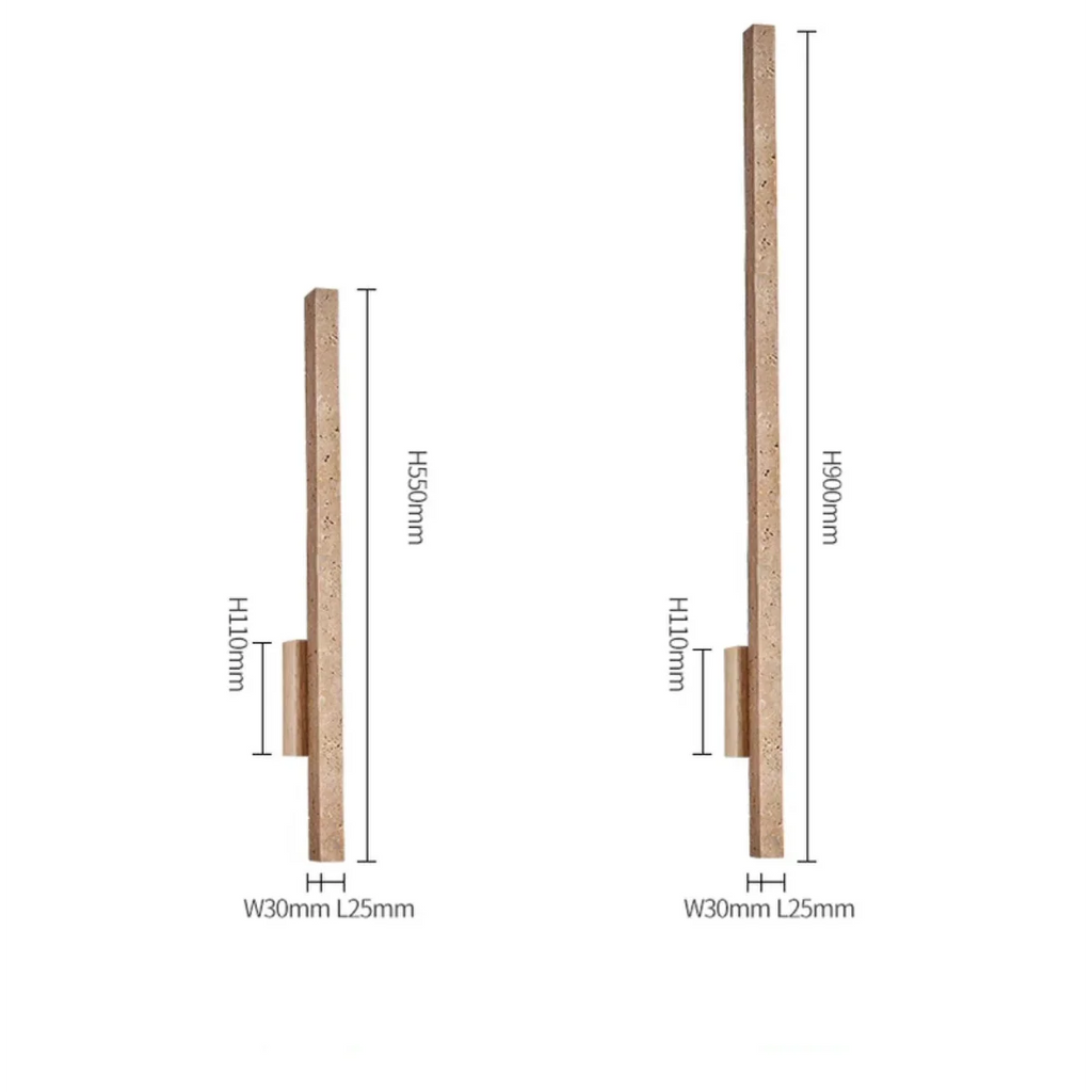 TRAVERTINE AND WOOD WALL LAMP | CLVB89500